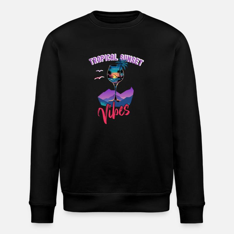 Tropische Sonnenuntergangsstimmung - Stanley/Stella Unisex Bio-Sweatshirt ROLLER - Schwarz