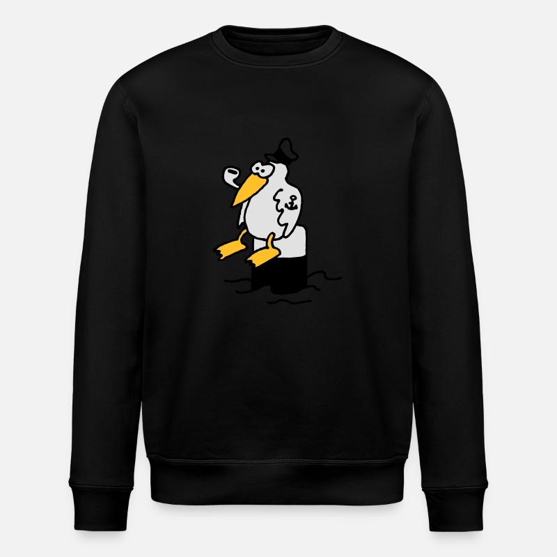 moewe_am_hafen_3c - Stanley/Stella ROLLER Unisex Organic Sweatshirt - black