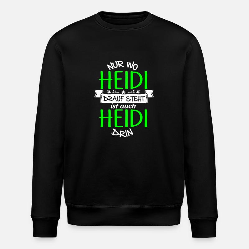 HEIDI die Echte - Stanley/Stella Unisex Bio-Sweatshirt ROLLER - Schwarz