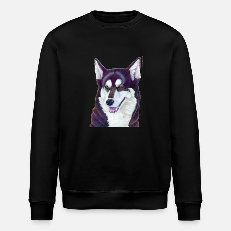 Siberian husky 2 - Stanley/Stella ROLLER Unisex Organic Sweatshirt - black