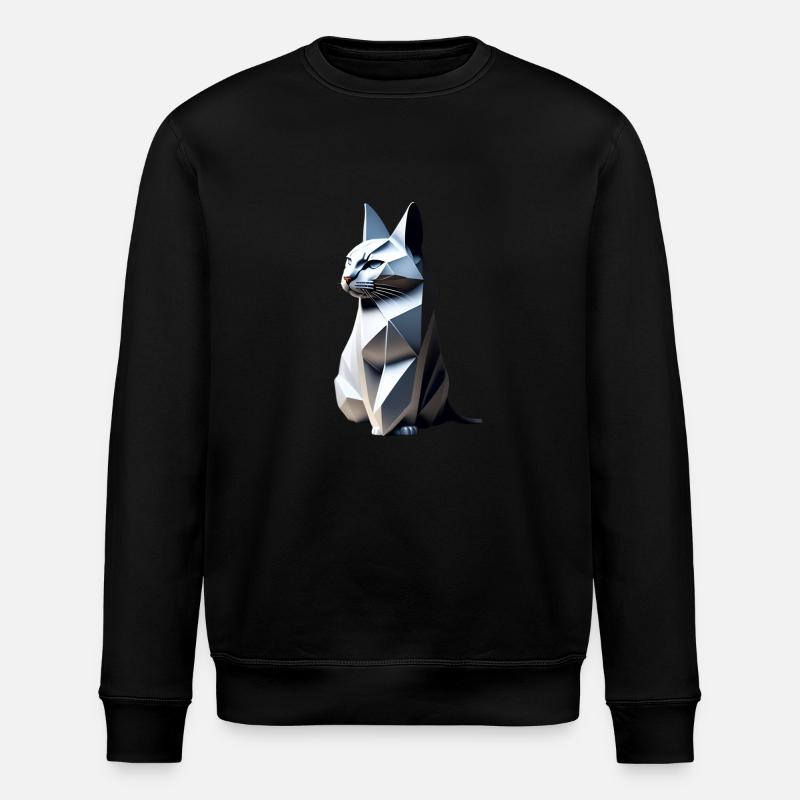 Gray Cat Origami Profil, - Stanley/Stella Unisex Bio-Sweatshirt ROLLER - Schwarz