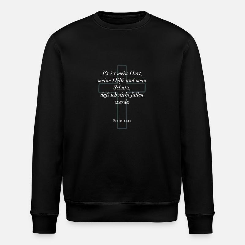 Bibelvers - Psalm 62,6 - Stanley/Stella Unisex Bio-Sweatshirt ROLLER - Schwarz
