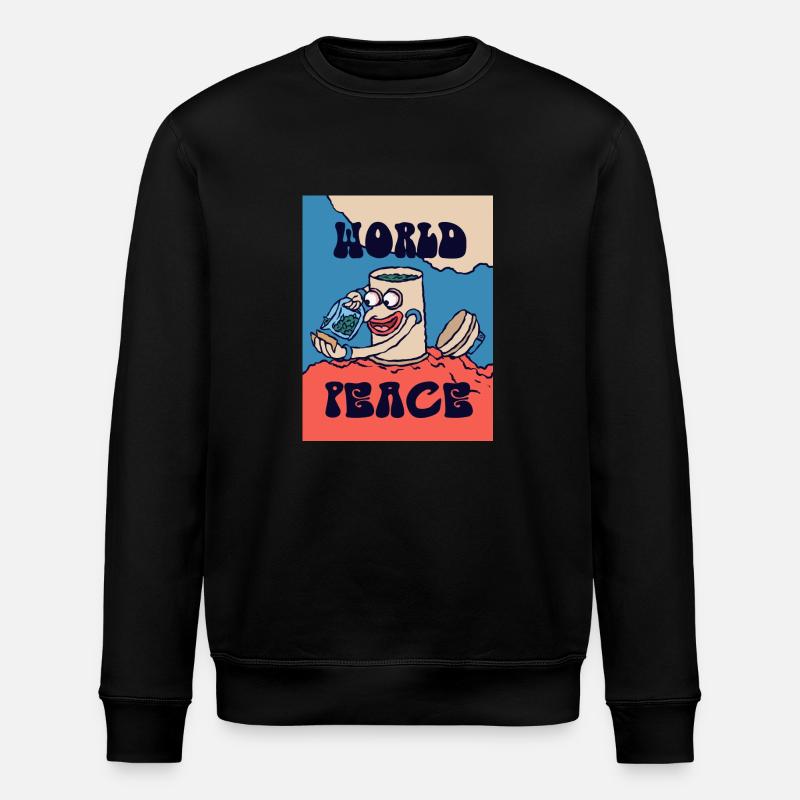 420 Weltfriedens-Morgentee - Stanley/Stella Unisex Bio-Sweatshirt ROLLER - Schwarz