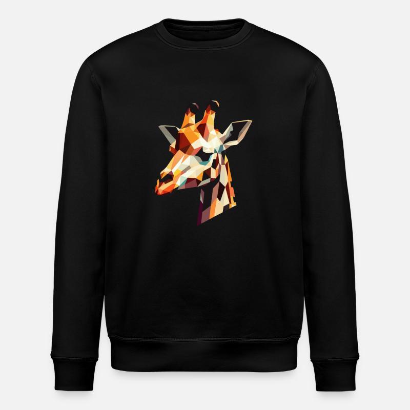 Tête de girafe géométrique - Sweat bio ROLLER Stanley/Stella Unisexe - noir
