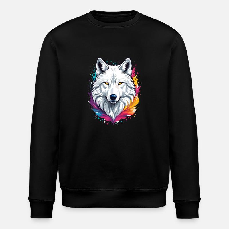 Arktischer Wolf - Stanley/Stella Unisex Bio-Sweatshirt ROLLER - Schwarz