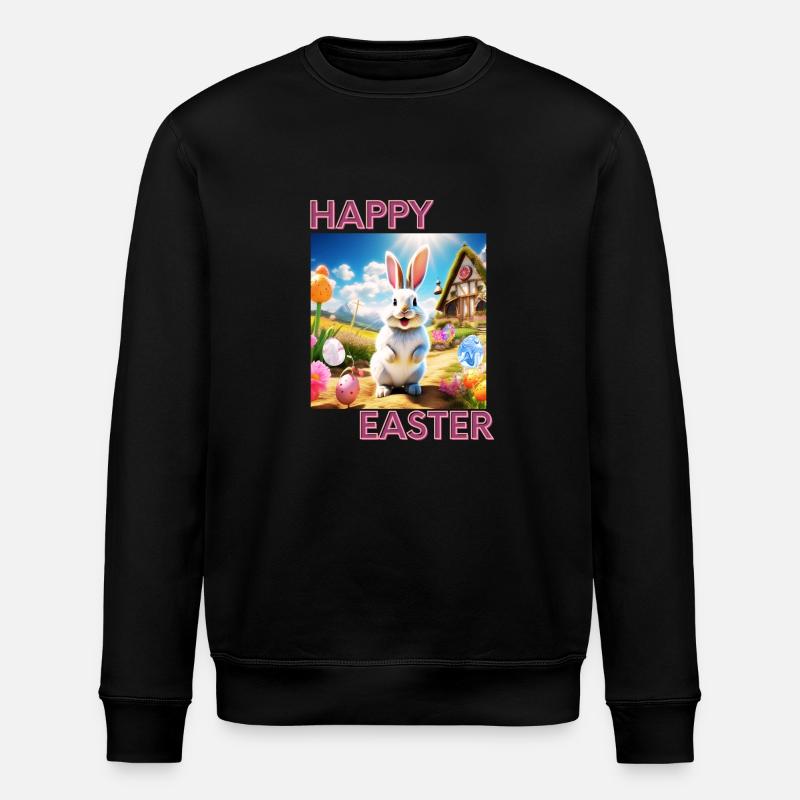 Frohe Ostern - Stanley/Stella Unisex Bio-Sweatshirt ROLLER - Schwarz