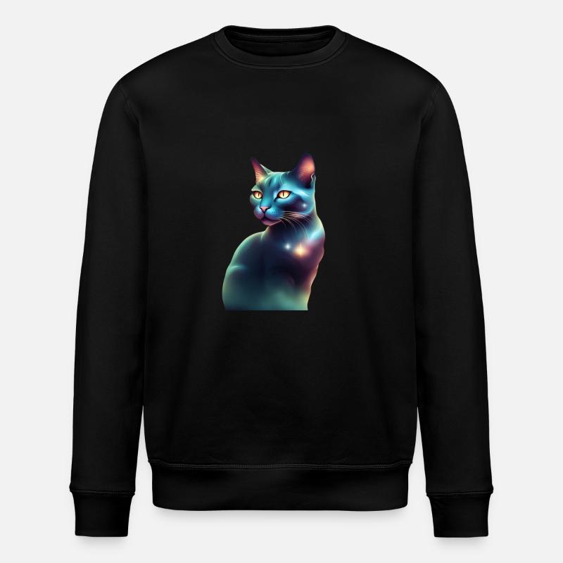 Fantastische Katze - Stanley/Stella Unisex Bio-Sweatshirt ROLLER - Schwarz