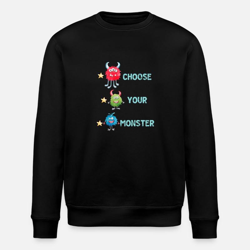 Wähle dein Monster - Stanley/Stella Unisex Bio-Sweatshirt ROLLER - Schwarz