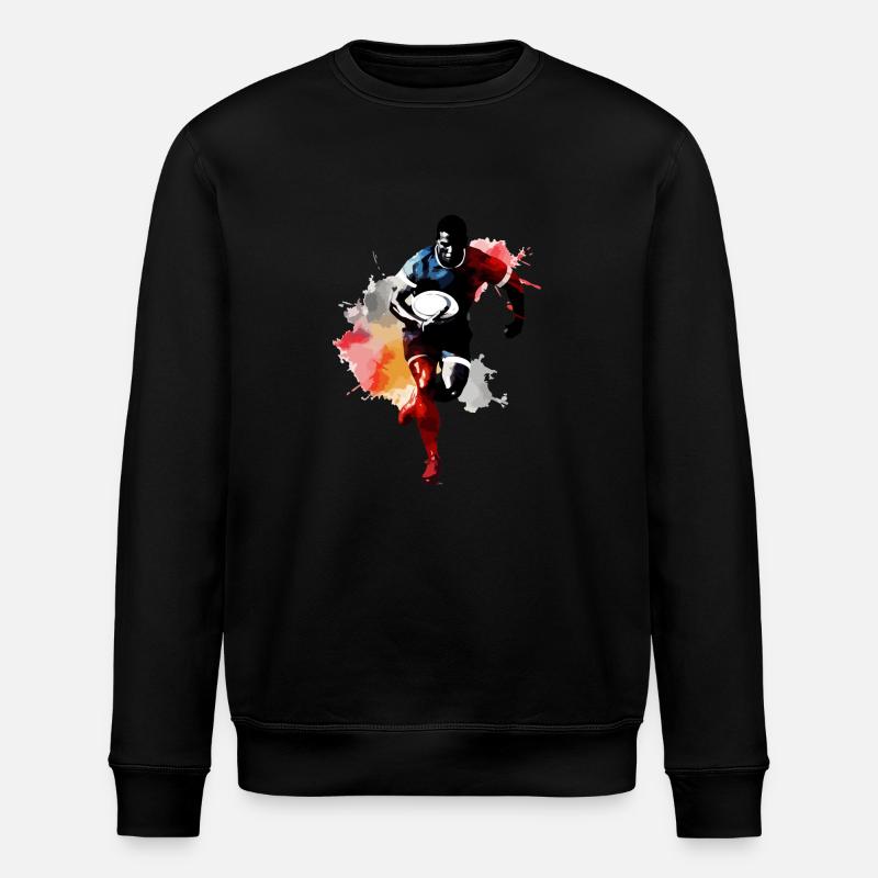 Teddy the Rugby Player - Stanley/Stella ROLLER Unisex Organic Sweatshirt - black