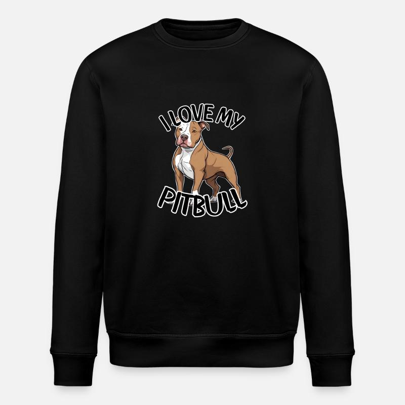 I love My Pitbull - Stanley/Stella ROLLER Unisex Organic Sweatshirt - black