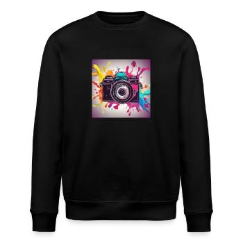 Kamera bunt - Stanley/Stella Unisex Bio-Sweatshirt ROLLER - Schwarz - Vorne - Nik (191cm)