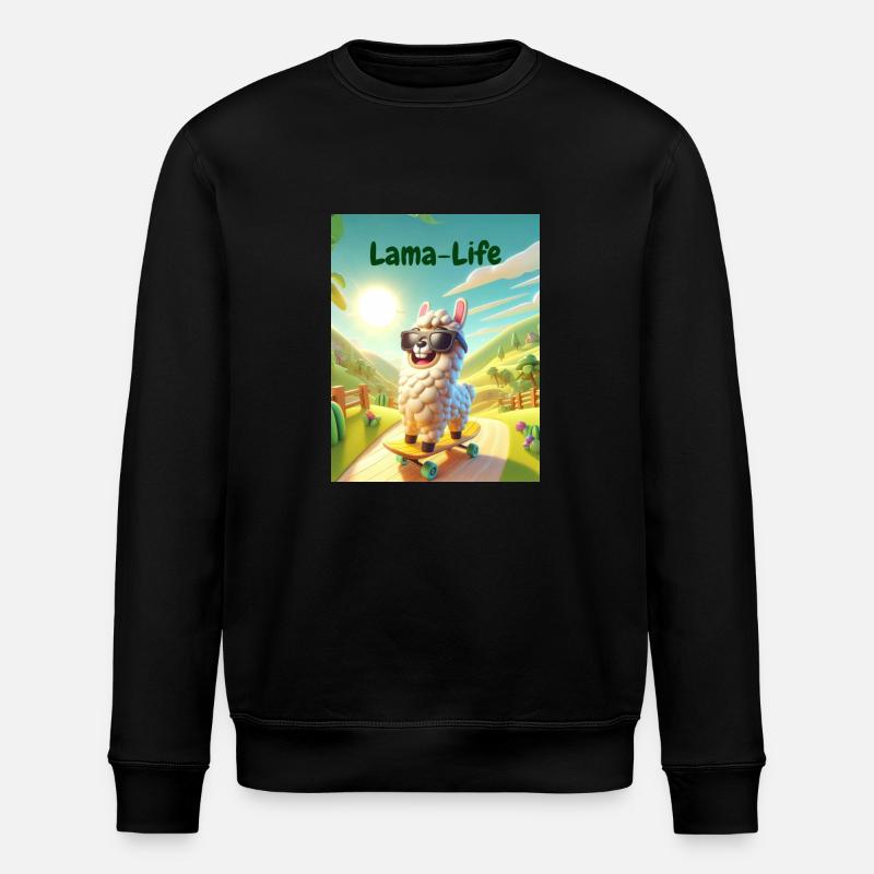 Lama Leben - Stanley/Stella Unisex Bio-Sweatshirt ROLLER - Schwarz