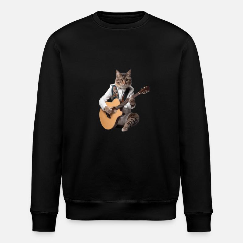 Chat guitare - Sweat bio ROLLER Stanley/Stella Unisexe - noir
