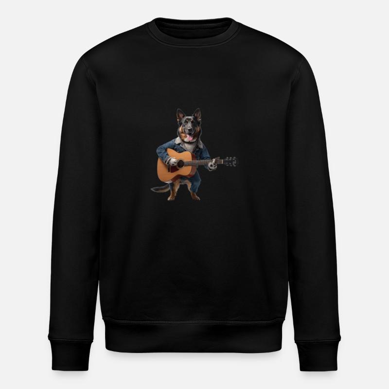 Guitar Dog - Stanley/Stella Unisex Bio-Sweatshirt ROLLER - Schwarz