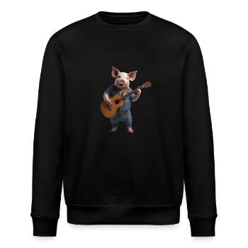 Pig Gitarre - Stanley/Stella Unisex Bio-Sweatshirt ROLLER - Schwarz - Vorne - Nik (191cm)