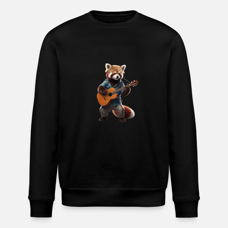 Panda roux guitare - Sweat bio ROLLER Stanley/Stella Unisexe - noir