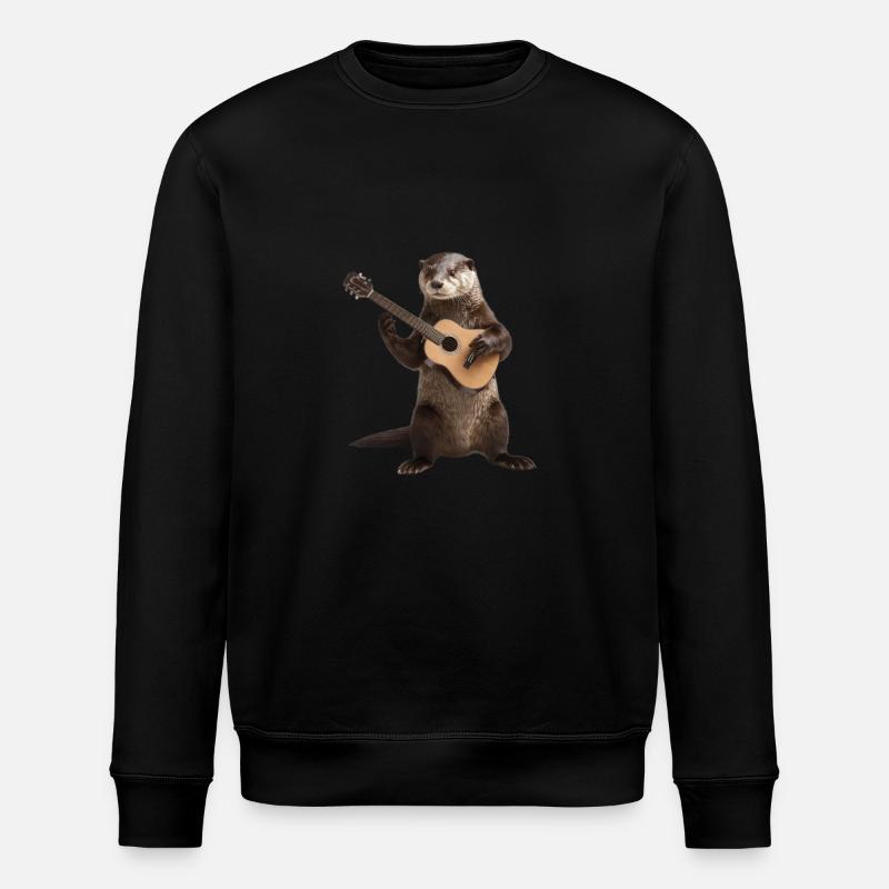 Otter guitar - Stanley/Stella ROLLER Unisex Organic Sweatshirt - black