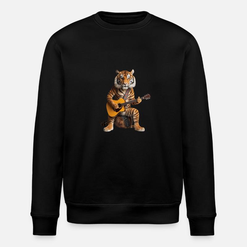 Tiger Gitarre - Stanley/Stella Unisex Bio-Sweatshirt ROLLER - Schwarz