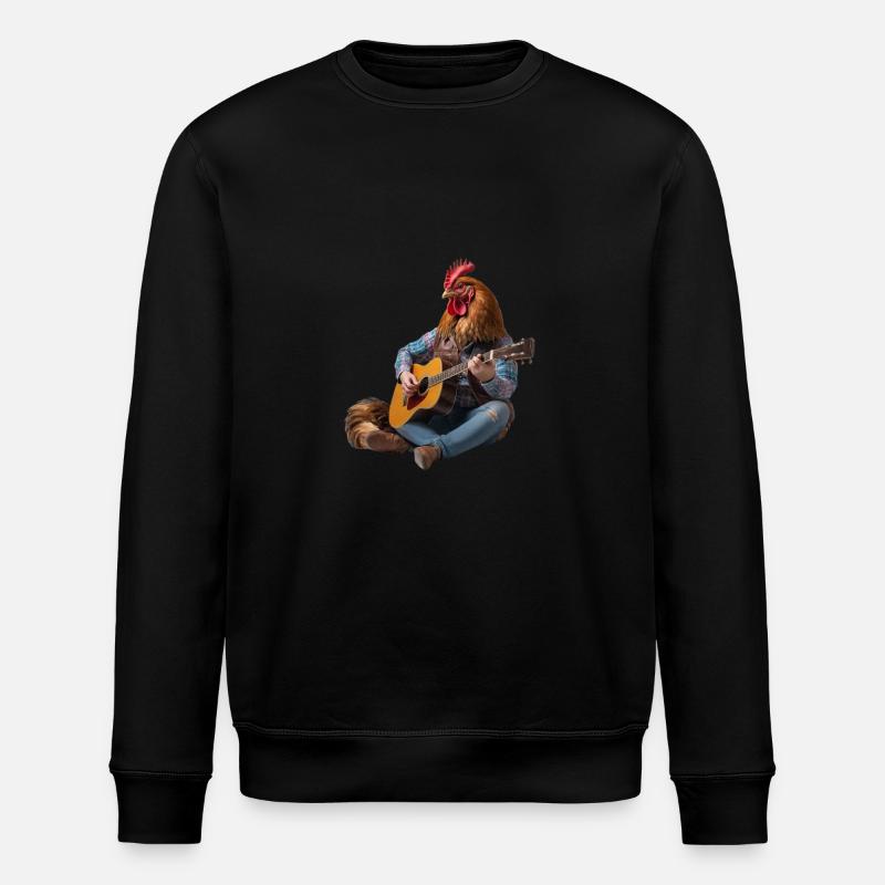 Rooster Hen Gitarre - Stanley/Stella Unisex Bio-Sweatshirt ROLLER - Schwarz