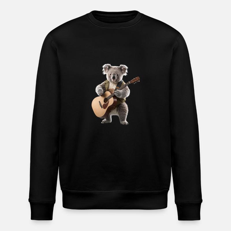 Koala guitar - Stanley/Stella ROLLER Unisex Organic Sweatshirt - black
