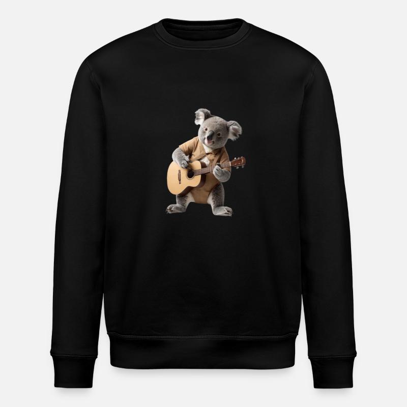 Koala Guitar - Stanley/Stella ROLLER Unisex Organic Sweatshirt - black