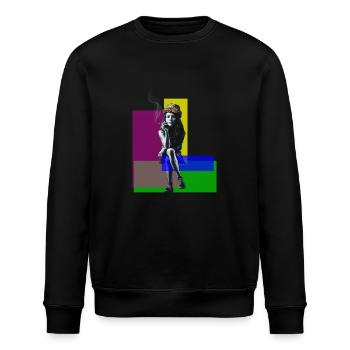 Urban Chic : fille inspirée de Banksy - Sweat bio ROLLER Stanley/Stella Unisexe - noir - Devant - Nik (191cm)