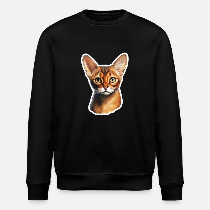 Tête de chat abyssin - Sweat bio ROLLER Stanley/Stella Unisexe - noir