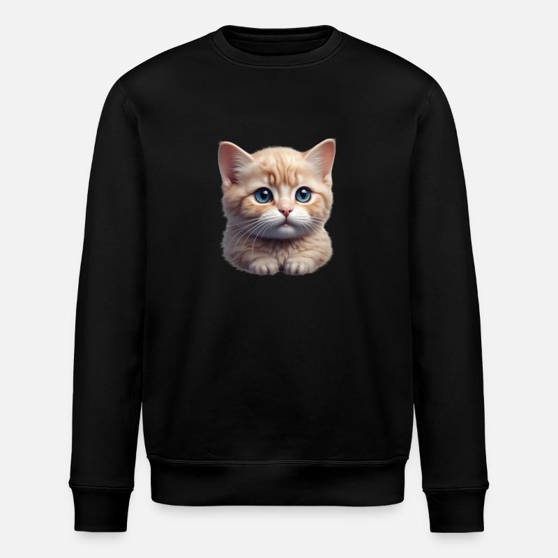 Süßes, kleines Kätzchen - Stanley/Stella Unisex Bio-Sweatshirt ROLLER - Schwarz