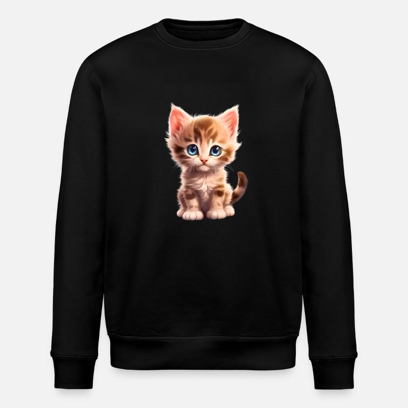 Cute kitten - Stanley/Stella ROLLER Unisex Organic Sweatshirt - black
