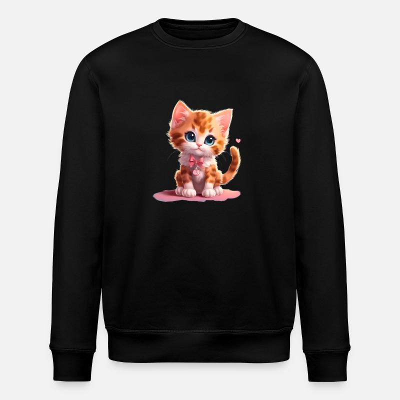 Cute kitten - Stanley/Stella ROLLER Unisex Organic Sweatshirt - black
