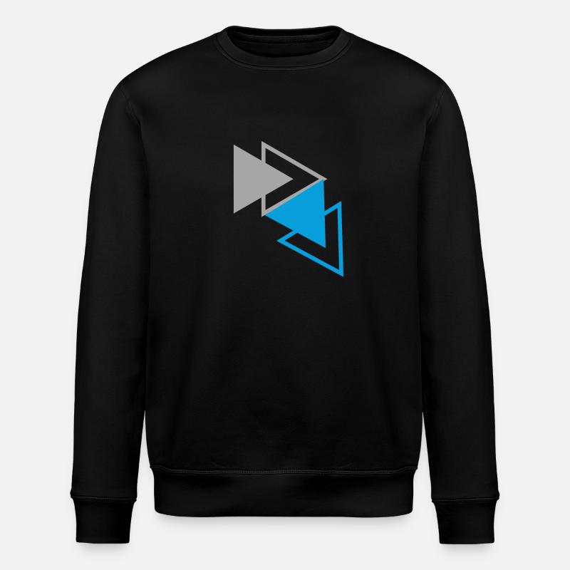 "Triangles Blue Gray Design" - Stanley/Stella ROLLER Unisex Organic Sweatshirt - black