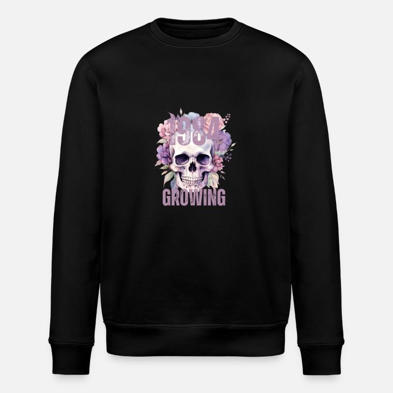 Crâne de fleur 1984 - Sweat bio ROLLER Stanley/Stella Unisexe - noir