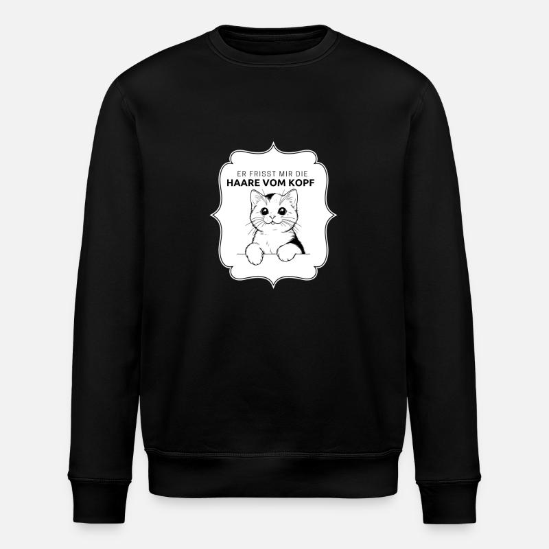 Katze Schneugger - Stanley/Stella Unisex Bio-Sweatshirt ROLLER - Schwarz
