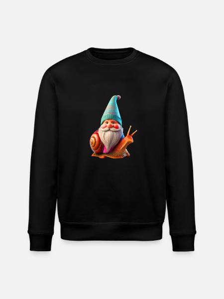 Gartenzwerg Schneckenreiter - Stanley/Stella Unisex Bio-Sweatshirt ROLLER - Schwarz