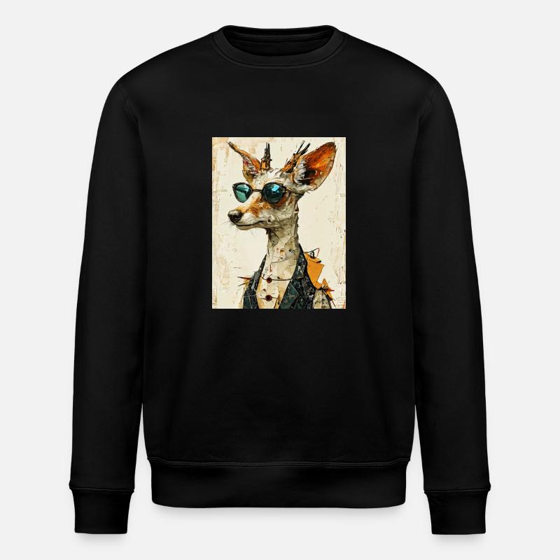 Fox in a suit - Stanley/Stella ROLLER Unisex Organic Sweatshirt - black