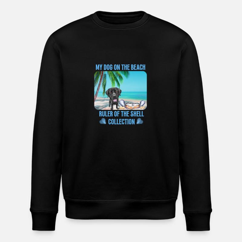Mon chien sur la plage - Sweat bio ROLLER Stanley/Stella Unisexe - noir