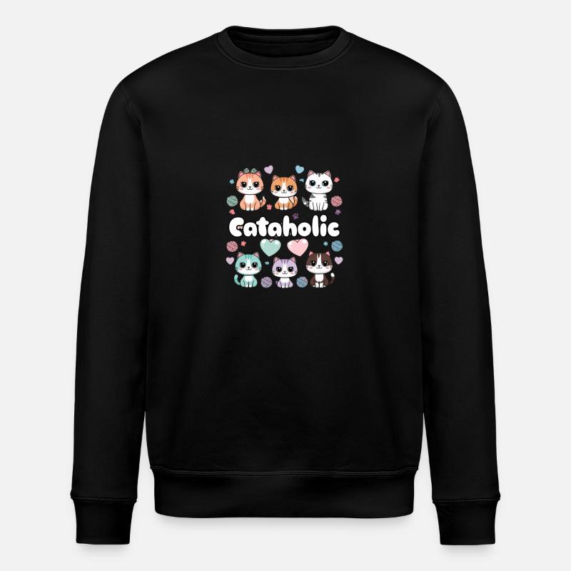 Cat Kitten Pet Gift - Stanley/Stella ROLLER Unisex Organic Sweatshirt - black