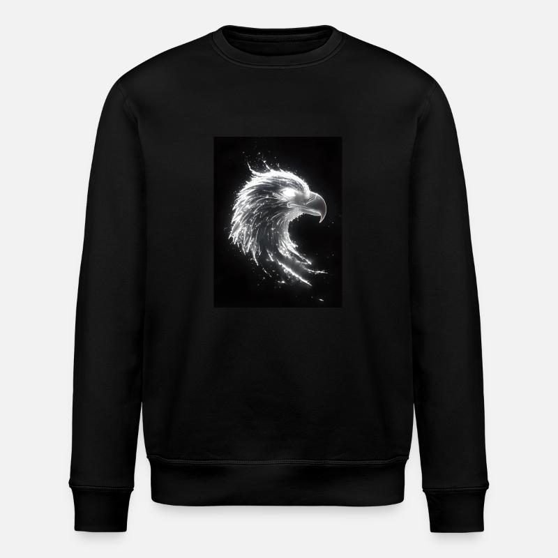 Eagle Silhouette Glow Gift - Stanley/Stella ROLLER Unisex Organic Sweatshirt - black