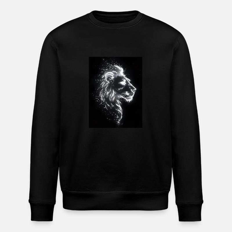 Löwe Silhouette Neon Geschenk - Stanley/Stella Unisex Bio-Sweatshirt ROLLER - Schwarz