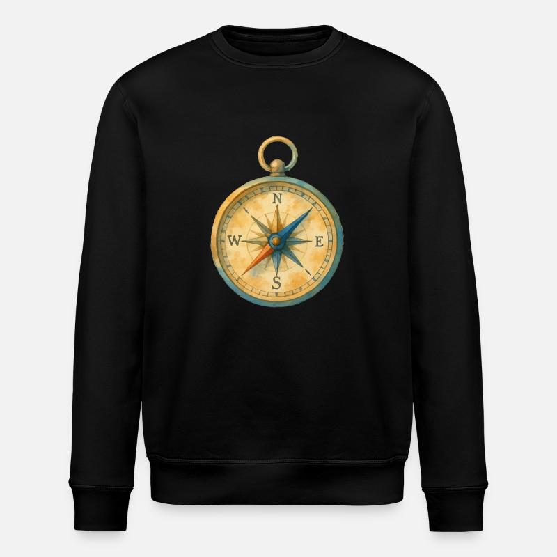 kompass aquarell - Stanley/Stella Unisex Bio-Sweatshirt ROLLER - Schwarz