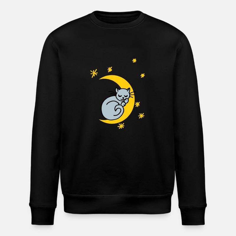 Mondkatze - Stanley/Stella Unisex Bio-Sweatshirt ROLLER - Schwarz