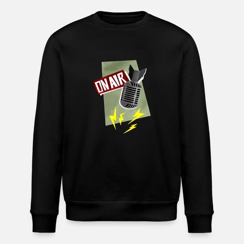 Microphone - live broadcast - Stanley/Stella ROLLER Unisex Organic Sweatshirt - black