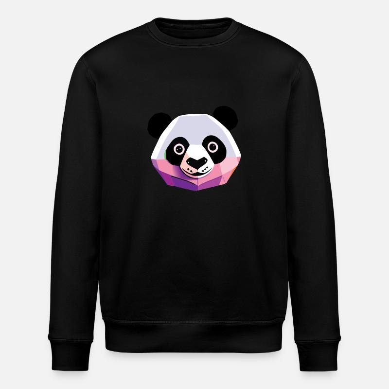 Panda Low Poly - Stanley/Stella ROLLER Unisex Organic Sweatshirt - black