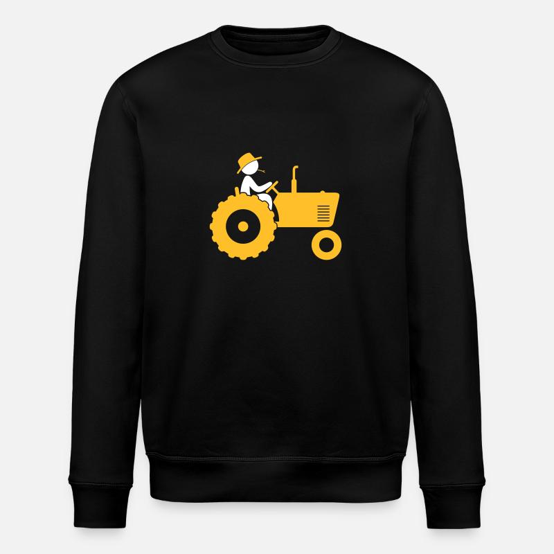 Farmer On Tractor - Stanley/Stella ROLLER Unisex Organic Sweatshirt - black