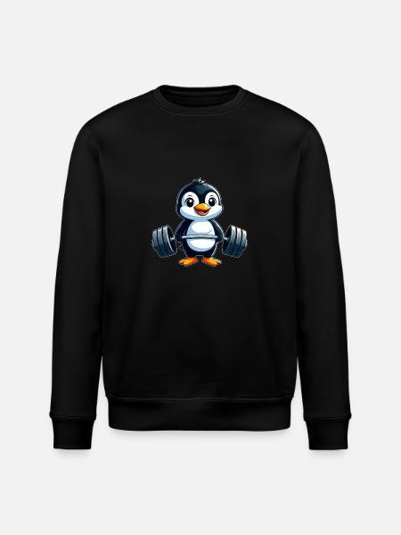 Pingviini käsipaino kuntoharjoittelu vahva - Stanley/Stella ROLLER unisex luomu-collegepaita - musta