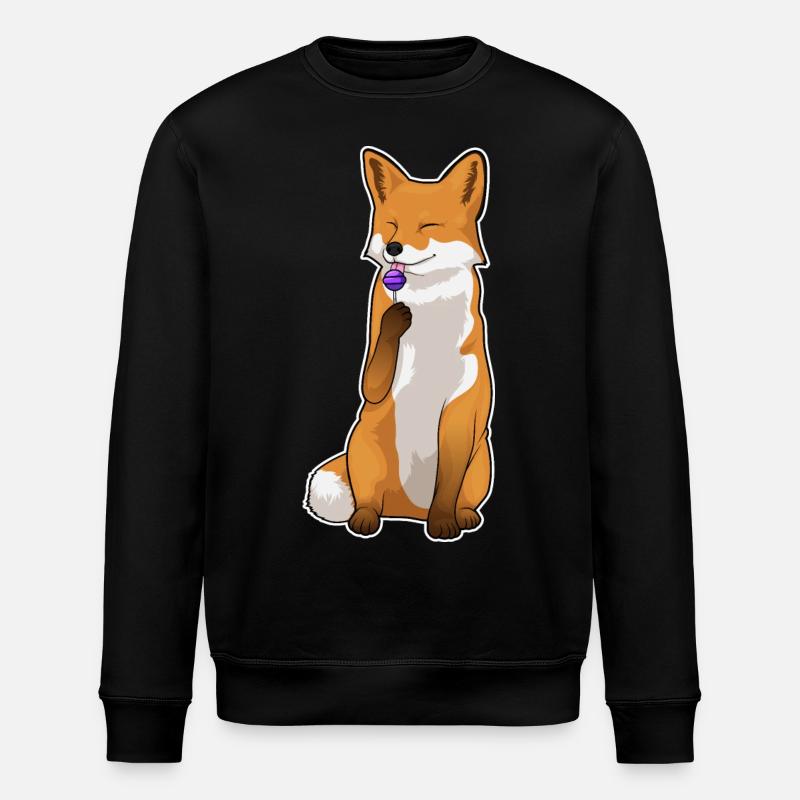 Fox lollipops - Stanley/Stella ROLLER Unisex Organic Sweatshirt - black