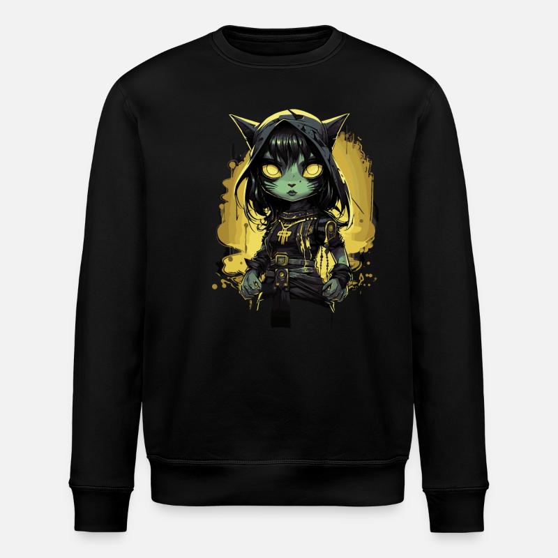 Chaton guerrier gothique mignon - Sweat bio ROLLER Stanley/Stella Unisexe - noir