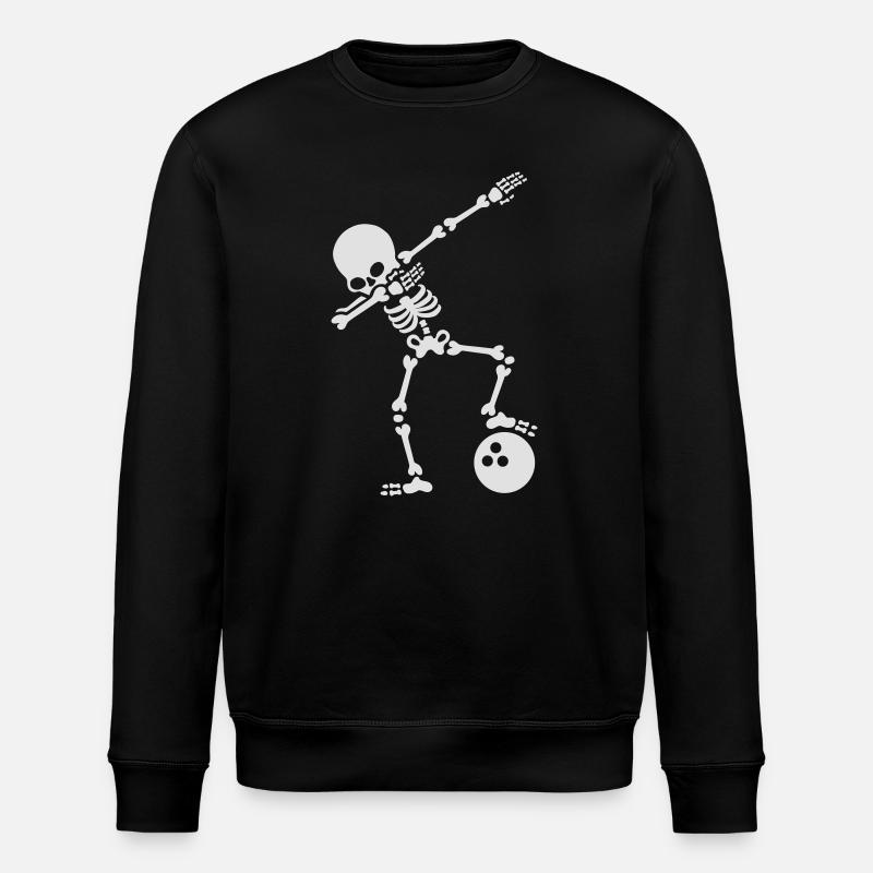 Dab skeleton dabbing bowling ball - Stanley/Stella ROLLER Unisex Organic Sweatshirt - black