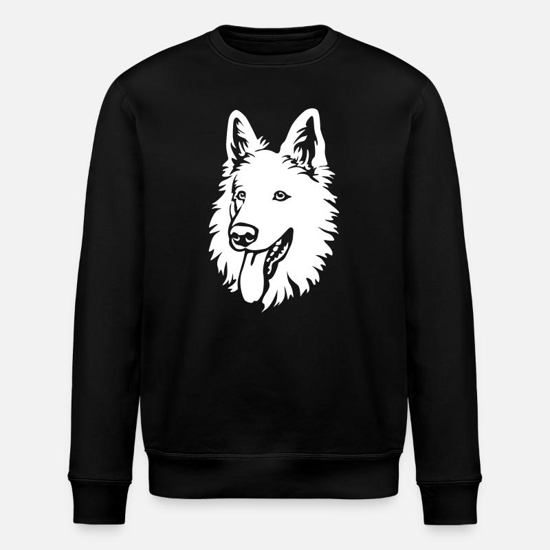 Schweizer Schäferhund Kopf "Black Edition" - Stanley/Stella Unisex Bio-Sweatshirt ROLLER - Schwarz
