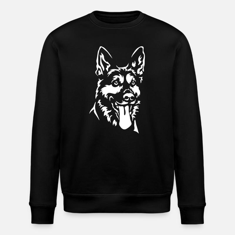 Deutscher Schäferhund Kopf - Stanley/Stella Unisex Bio-Sweatshirt ROLLER - Schwarz